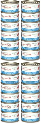 Almo Nature HFC Natural Megapack, Nassnahrung für Katzen - Atlantikthunfisch (6 Dosen x 70g) (Packung mit 4)