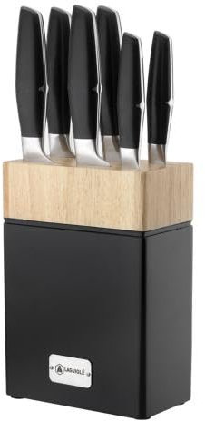 Bloc de 6 couteaux en acier noir - nova