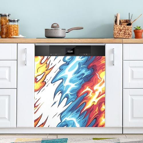 Lightning Video Game White Dishwasher Magnet Covers Clean Dirty Decor Fridge Dishwasher Door Cover 23 x 26 Inch