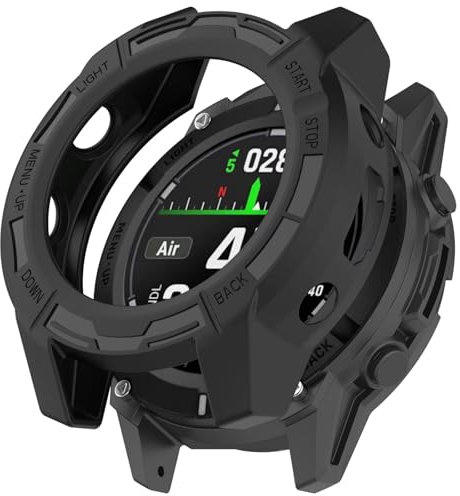 TINGYR Hülle kompatibel mit Garmin Descent G1, Anti-Drop-Stoßdämpfung.TPU-Schutzhüllen für Uhrenrahmen, Schutz, Schalenzubehör.Schwarz