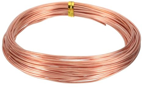 sourcing map 99.9% Solid Bare Copper Wire, Soft Pure Copper Crafting Wire 30 Feet 16 Gauge (1.2mm) for Crafts Jewelry Making Electroculture Gardening (9m)
