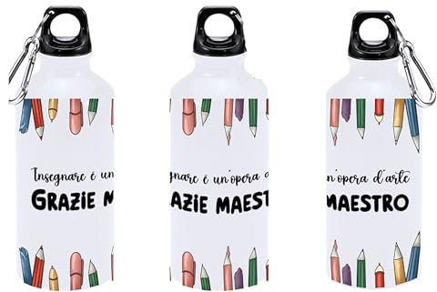 Paolo Chiari Gourde - Ligne Maestri en aluminium, 400 ml, pour boissons froides (Merci Maestro, multicolore)