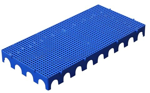 Palets de Plástico Transpirables, Impermeables, con Rejilla de Ventilación, Plataforma a Prueba de Humedad, Estanterías de Suelo Encajables para Garajes, Supermercados y Almacenes(Blue,100x50x10cm)