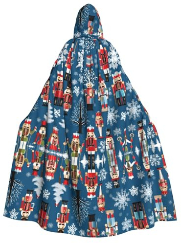 Kwjsdfea Adult Unisex Thick Hooded Cloak Cape Robe Satin Cosplay Halloween Christmas Party Fancy Dress Costumes - Women's Nutcracker Ballet Xmas Dance Print
