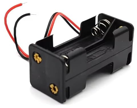 Boîtier Support pour 4 Piles AAA R03, Connecteurs Fils de Connexion 14 cm, Noir - A souder -