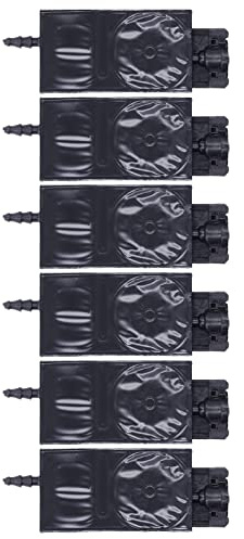 UPALDHOU 6Pcs Ink Damper Solvent for XP600 Printer, PP Rectangular Replacement with 4mm X 3mm Tube Interface, Easy Install Compatible with Solvent Water Based Dye Pigment Ink (Black)