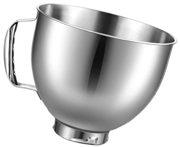 1 Stück Edelstahl-Mixschüssel, kompatibel mit Kitchenaid Classic & Artisan Series, 4,5–5 Quart, Kippkopf-Standmixerschüssel, spülmaschinenfest