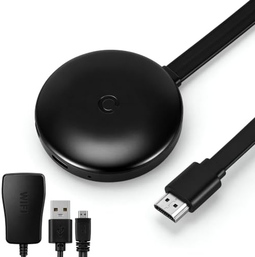 Fizzyo 4K Wireless HDMI Display Dongle Adapter, Miracast Display Adapter Kabellos WiFi Dongle Screen Mirroring für i-Phone/i-Pad/Android/iOS zu TV/Monitor/Projekto, Unterstützt AirPlay/DLNA/Miracast