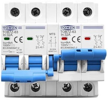 LIUCHUCHU Interruttore Magnetotermico Interruttore Automatico di trasferimento Manuale a Doppia Alimentazione MTS 2P Plus DC MCB(63A)