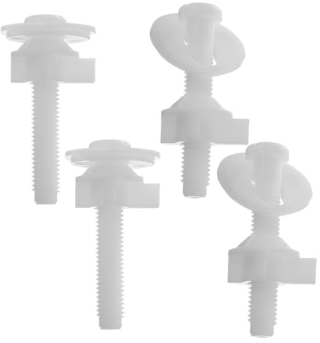 EXAOMBLE Viti di Fissaggio e Buona Resistenza 4 Pezzi Rotazione Flessibile per Copriwater in Plastica Bianca per Accessori Bagno e Asse Water