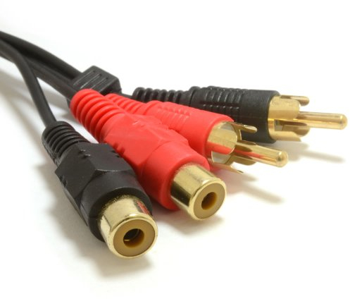 kenable RCA Cinch Double Fiches Vers Femelles d'extension Rallonge câble l'audio Cordon Plaqués Or 5 m [5 mètre/5m]