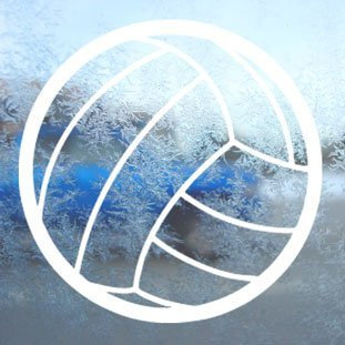 INDIGOS UG - Adesivo per Auto JDM, Motivo: pallavolo Bianco, 88 mm x 88 mm