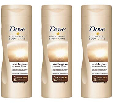 Dove Summer Glow Body Lotion for Medium to Dark Skin, 250 ml, Pack of 3