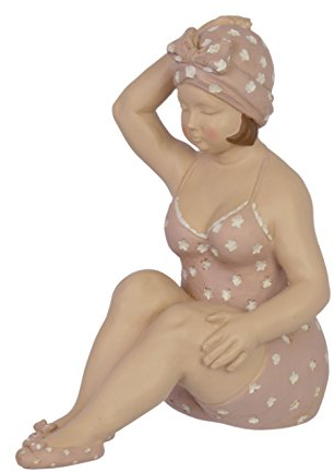 Dekofigur Figur Pin Up Girl Rubensdame Badeanzug Schwimmbad Shabby H 21,5 cm