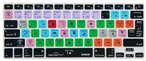 XSKN Logic Pro x 10 Silicone Keyboard Skin Cover for MacBook Air 13, MacBook Pro 13 15 17, Retina (US & EU Keyboard) NOT Suit Magic Keyboard