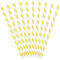 PartyDeco SPP1-084 Lot de 10 pailles jetables, en papier, 19 cm, pour cocktail, boissons, décoration, fête, jaune/blanc, à rayures jaunes/blanches, 19,5 cm, 19,5 cm
