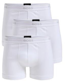 Hugo Herren 3er-Pack Boxershorts aus Baumwolle Retroshorts, Hellweiß, Large