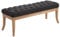 CLP Sitzbank Ramses mit hochwertiger Polsterung und Stoffbezug I Bank mit antik-Hellen Holzbeinen I Holzbank mit Einer Sitzhöhe von: 46 cm, Farbe:dunkelgrau, Größe:120 cm
