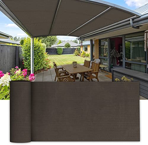 Coarbor 6'X50' Shade Cloth Pergola Cover Fabric Roll Mesh Screen Heavy Duty Provide Privacy Permeable UV Resistant Brown