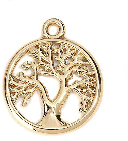 AB-Fashion 07 10 ciondoli a forma di albero della vita (19 x 16 x 1,5 mm)