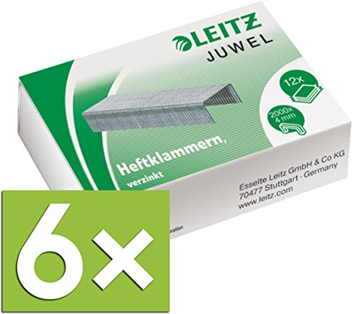 Leitz Heftklammern Juwel, verzinkt 12000 Stück (6 Packungen / 4 mm)