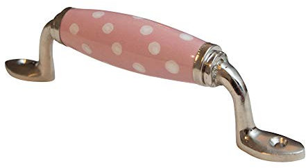 Knober Dekorativer Möbelgriff Schubladengriff Keramik Schrankgriff Shabby Chic Küche (Möbelgriff Keramik Schrankgriff rosa gepunktet Punkte Shabby Chic Schublade …)