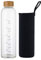 sunkey Bouteille d'eau en Verre 1L avec Bouchon Housse sans Bpa Réutilisable pour Sport, Gym, Voyage (Noir)