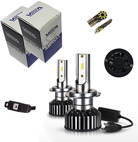 VEGA Kit G7 Full leds ZES ventilés 2 ampoules H7 12V 24V LED 500% luminosité pour feux de croisement ou feux de route.