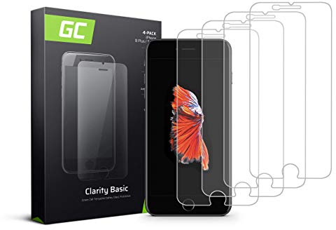 Green Cell 4 Stück Panzerglas für iPhone 6 Plus 6S Plus 7 Plus 8 Plus Displayschutzfolie Schutzfolie Schutzglas 9H Härte Glasfolie Glass Screen Protector Panzerfolie