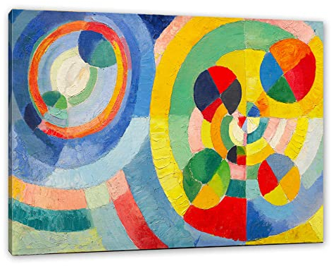 Robert Delaunay - Zirkuläre Formen als Leinwandbild / Größe: 120x80 cm / Wandbild / Kunstdruck / fertig bespannt