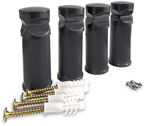 Set of Universal Anthracite Brackets for Heated Towel Rail Radiator - for Flat And Curved Models