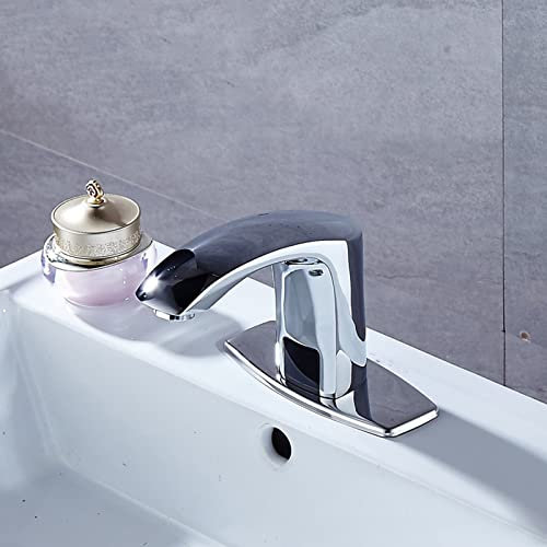 Robinet Automatique Infrarouge Robinet Automatique de Lavabo Mitigeur Lavabo Salle de Bain,Chrome,Robinet Eau Froide Uniquement
