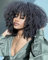 YEESHEDO Damen Kurze afro locken Schwarz perücken, Natürliche weiche flauschig Haar kinky curly perücke mit pony für frauen, Afro locke synthetische perücke für party cosplay täglich (1B#)