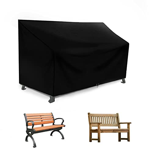 RICHIE Gartenbank-Abdeckungen, wasserdicht, 2-Sitzer, Outdoor-Terrassenbank, Sitzbezug, winddicht, UV-Schutz, strapazierfähig, reißfest, 420D-Oxford-Gewebe, LoveSeat Bezug für 2-Sitzer-Sofa, 134 x 66