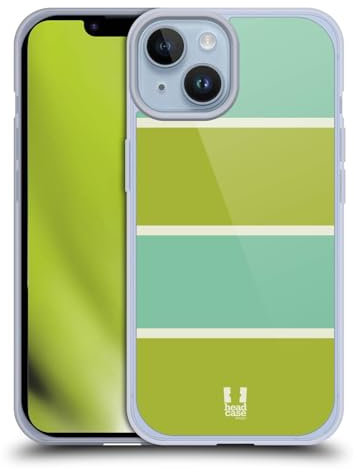Head Case Designs Amarillo Verde Colección Stripes Caso de Gel Suave Compatible con Apple iPhone 14
