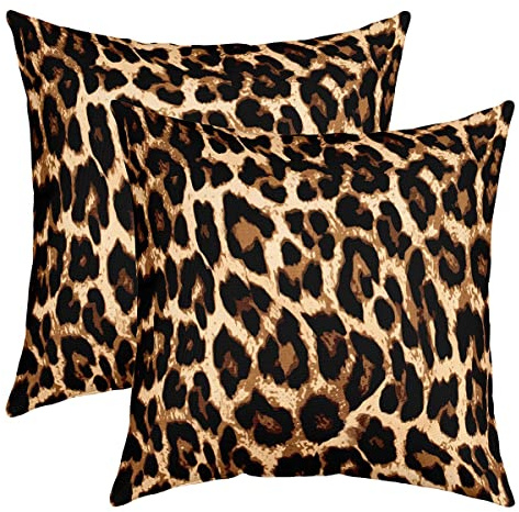 Loussiesd Leopard Kissenbezüge 60x60cm 2er Set Kissenbezüge Weiche Geparden Drucken Kissenbezug Kissenhütte für Schlafzimmer Wilde Tier Safari Dekorative Sofakissen Couchkissen für Sofa
