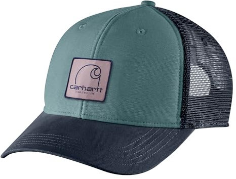 Carhartt Herren-Kappe aus Segeltuch mit Netzrückseite, C-Aufnäher, Kiefer, Einheitsgröße