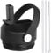 Straw Lid for Yeti Rambler Water Bottle 18 26.4 36.2 64L Replacement Straw Cap for RTIC 18oz 26oz Lid with Straw and Brush and Flexible Handle, Black