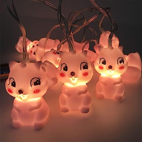 1,5 m 10 LED Cartoon Tier Lichterkette für Mädchen Schlafzimmer Batteriebetriebene LED Lichterkette für Zimmer Geburtstag Party Dekoration (Eichhörnchen)