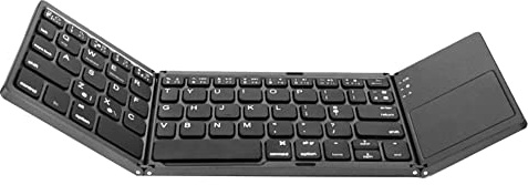 Gsrimgratoe Portatile Mini Tastiera Bluetooth Pieghevole Tastiera Fili Pieghevole Touchpad per iOS, Android, Tablet Nero