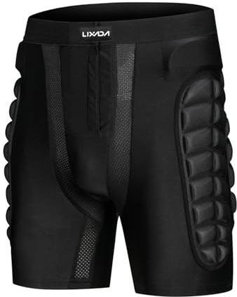 Lixada Pantalones Cortos de esquí al Aire Libre + Juego de Rodilleras Impermeables para monopatín, Snowboard, esquí para Mujeres y Hombres