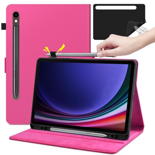 KATUMO Cover per Samsung Galaxy Tab S9 FE/S9 10,9 Pollici 2023 SM-X710/X716/X718/X510/X516 con Supporto per penna S, Ultra Sottile PU Smart Folio Protettiva Custodia, Samsung S9 11 Pollici 2023