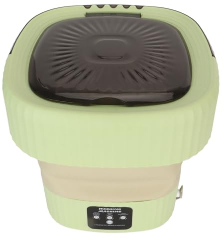 10L Faltbare Waschmaschine, Mini-Unterwäschewaschmaschine, Kleine und Tragbare Waschmaschine, Ideal für Schlafsäle, Hotels und Reisen, Praktische und Kompakte Wäschelösung (Green)
