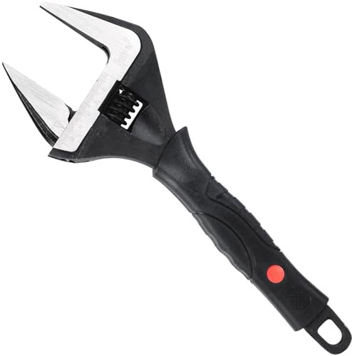 Sharp-tec 12-Inch Adjustable Spanner Wrench (300mm), 60mm Wide Jaw Large Opening, Chrome Vanadium Steel, Black Oxide Finish, Heavy-Duty Plumbing & DIY Tool with Ergonomic Grip