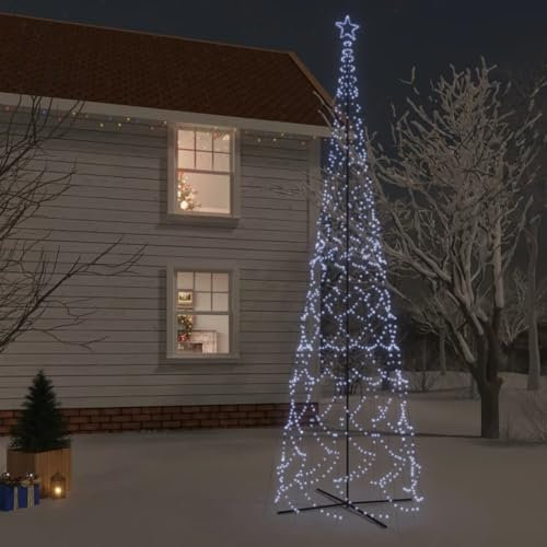 BaraSh Árbol de Navidad cónico 3000 LED Blanco frío 230x800 cm Christmas Tree Arbol De Navidad Nevado