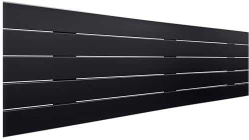 DHOME Recyceltes MDF Holz Kopfteil im Palettenstil Horizontales Bed Pallets Beschläge inklusive (135x46 Pallet 5, Massiv Schwarz)