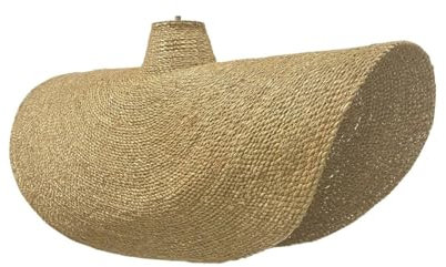 Lampenschirm KLEIA aus Seegras im Bohemian-Stil, mit Metallring, Höhe 93 cm