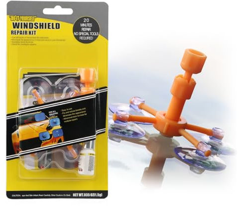 XdealCozyxc Windscreen Chip Repair Kit for Chips, Cracks, Bulls-Eye, Spider Web, Star-Shaped, Nicks, Half-Moon Crescents