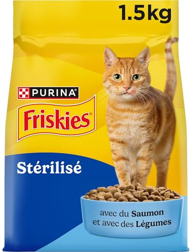 FRISKIES | Katze | Komplettnahrung für sterilisierte ausgewachsene Katzen | mit Lachs und Gemüse | Alleinfuttermittel für sterilisierte Katzen | Beutel | 1,5 kg