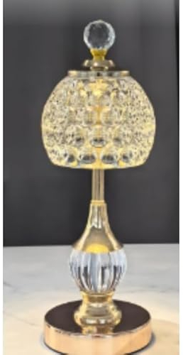 Zoeger Lámpara de mesa de cristal inalámbrica, lámpara de mesa LED vintage, lámpara de mesa LED inalámbrica, lámpara de mesa LED táctil, lámpara de mesa inalámbrica con batería, regulable